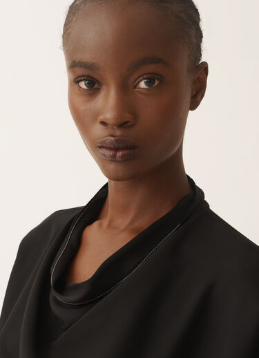Fabiana Filippi Top in enver satin, black Black TPD225F843L7030000