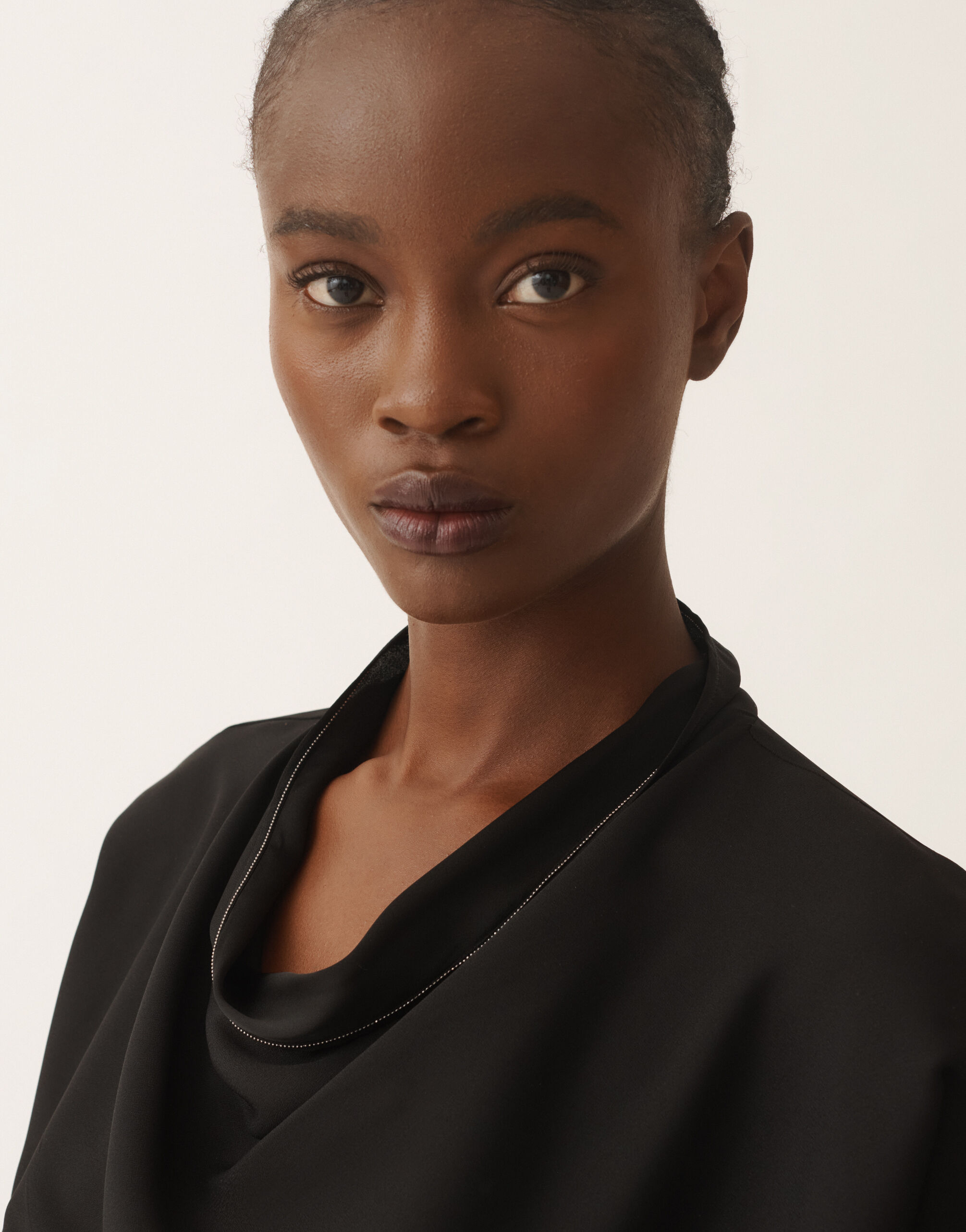 Fabiana Filippi Top in enver satin, black Black TPD225F843L7030000