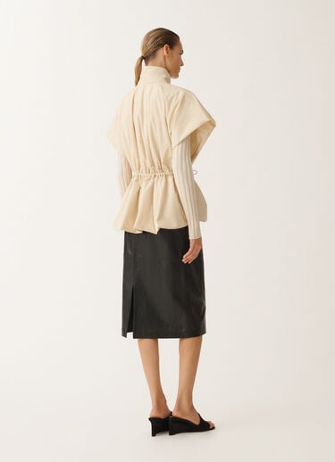 Fabiana Filippi Kurzes Cape aus Funktionstaft, vanillefarben WEISS CTD265F255L2950000