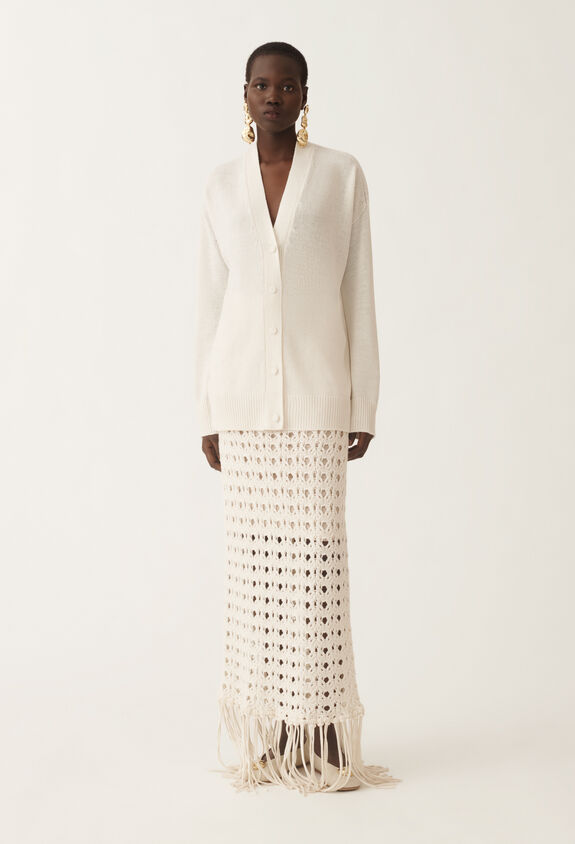 Fabiana Filippi Cashmere and silk sweater, raffia WHITE MAD215F014N9000000
