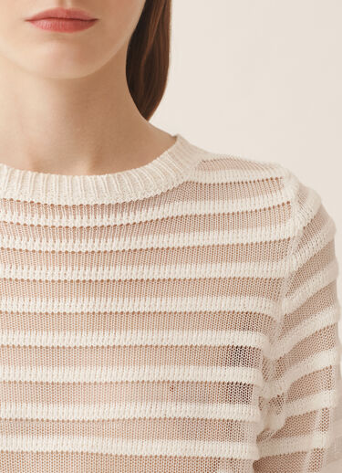 Fabiana Filippi White cotton and linen sweater with sequins White MAD266F102L7680000