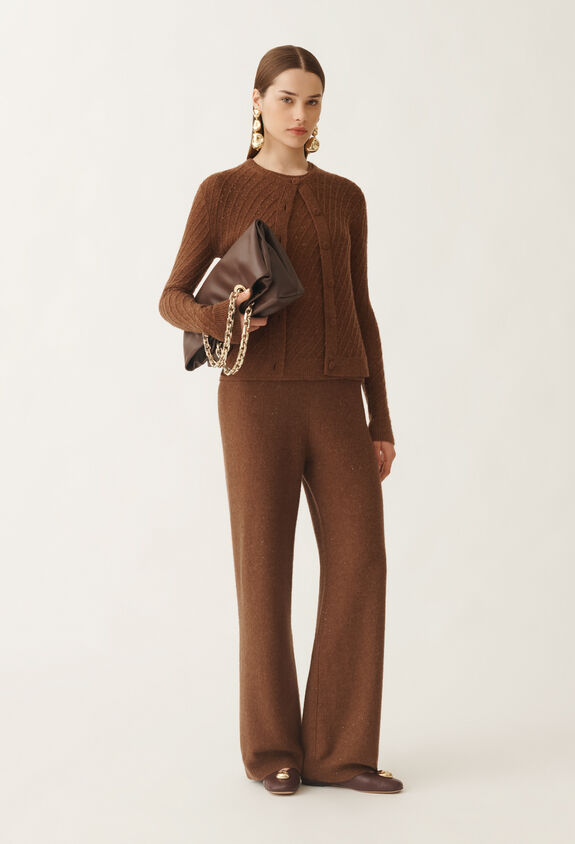 Fabiana Filippi Wool and silk sweater with sequins, mahogany BROWN MAD215F112D2960000