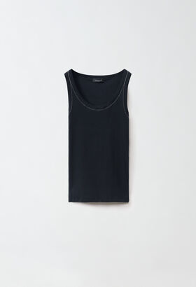 Fabiana Filippi Jersey vest top, black BLACK JED273W150H3490000