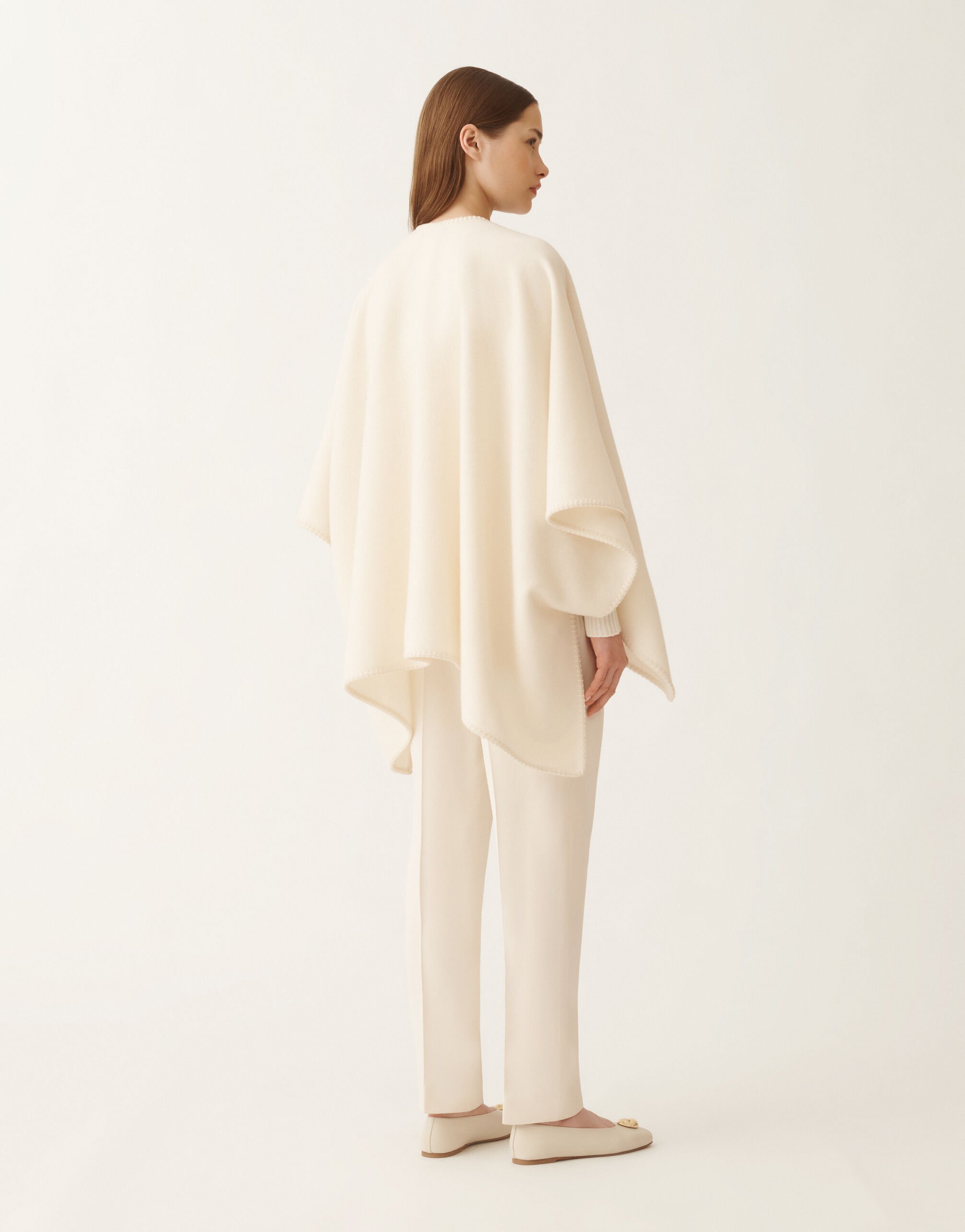 Fabiana Filippi Wool cloak, butter WHITE SAD215A884L8300000