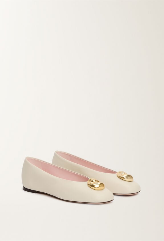 Fabiana Filippi Nappa leather ballet flats, butter WHITE ASD215A807L8200000