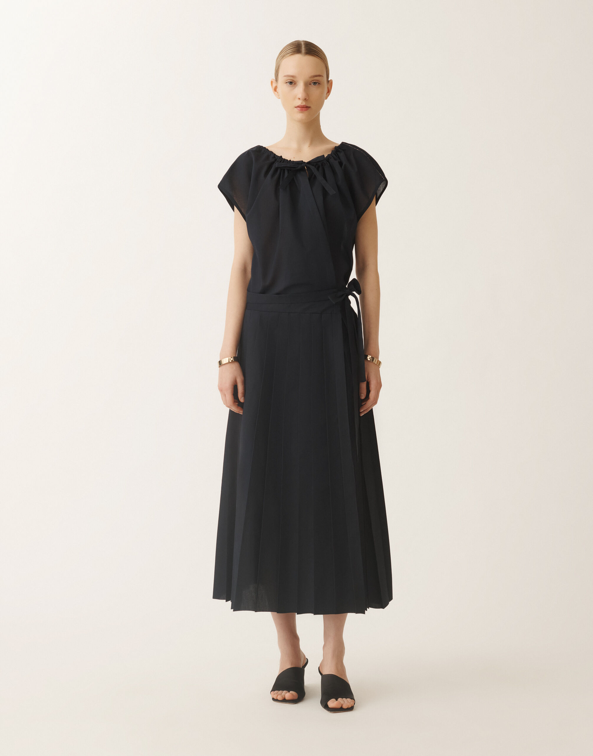Muslin dress, midnight blue for Women | Fabiana Filippi®