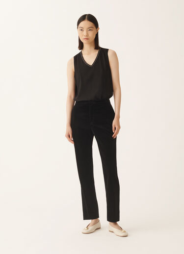 Fabiana Filippi Montefalco trousers in velvet, black Black PAD225F326D7630000