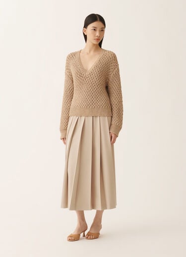 Fabiana Filippi Pullover aus Mouliné-Garn, Ahorn Beige MAD266F113L7440000