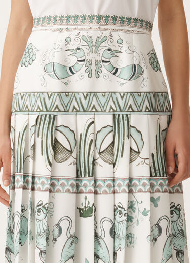 Fabiana Filippi Jupe en sergé de soie à imprimé picta, blanc, vert d’eau et bleu pétrole BLANC/TURQUOISE/VERT EAU GND275F843D8600000