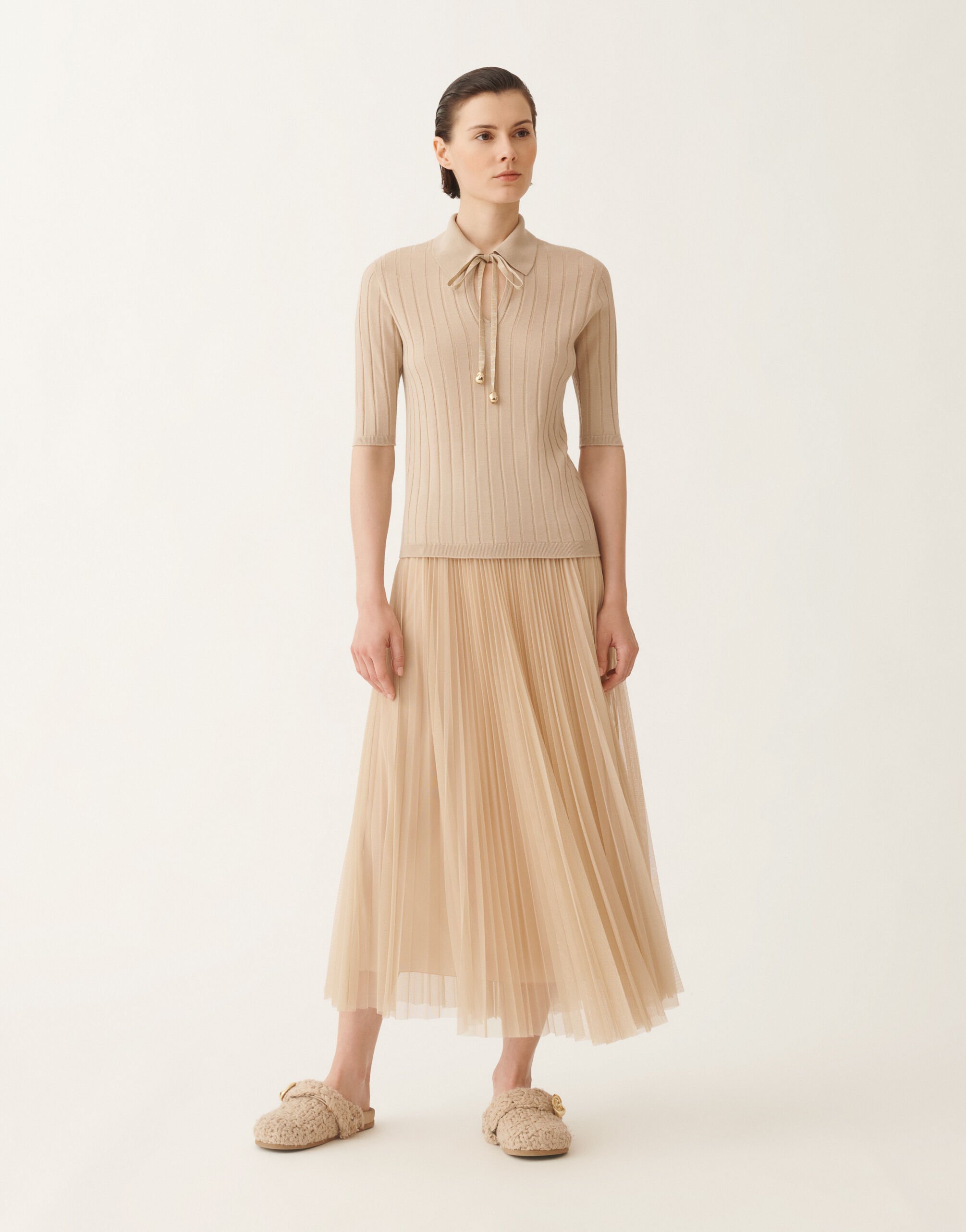 Merino wool sweater, maple for Women | Fabiana Filippi®