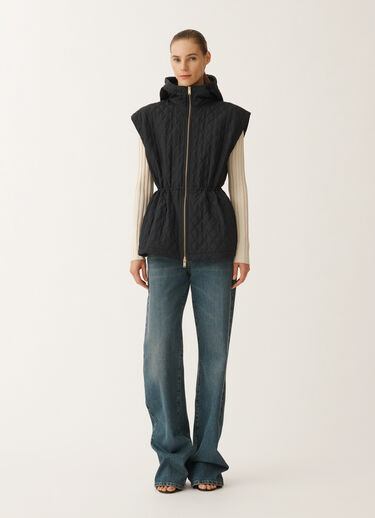 Fabiana Filippi Technical taffeta gilet vanilla, midnight blue BLUE CTD265F244L2970000