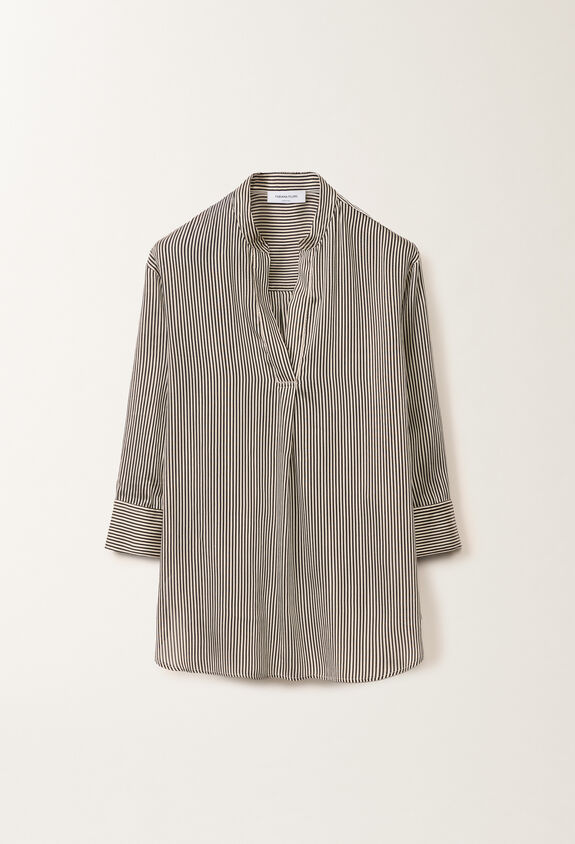Fabiana Filippi Striped viscose and silk shirt, black and white WHITE/BLACK CADC02F351H8940000