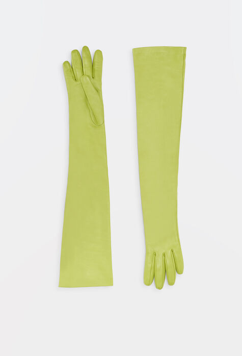 Fabiana Filippi Long leather gloves, pale lime SAD274A829H1570000
