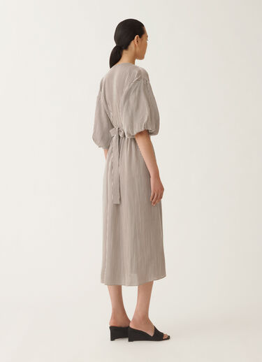 Fabiana Filippi Robe en viscose rayée armurée, blanc beurre BLANC / NOIR ABDC02F123H5530000