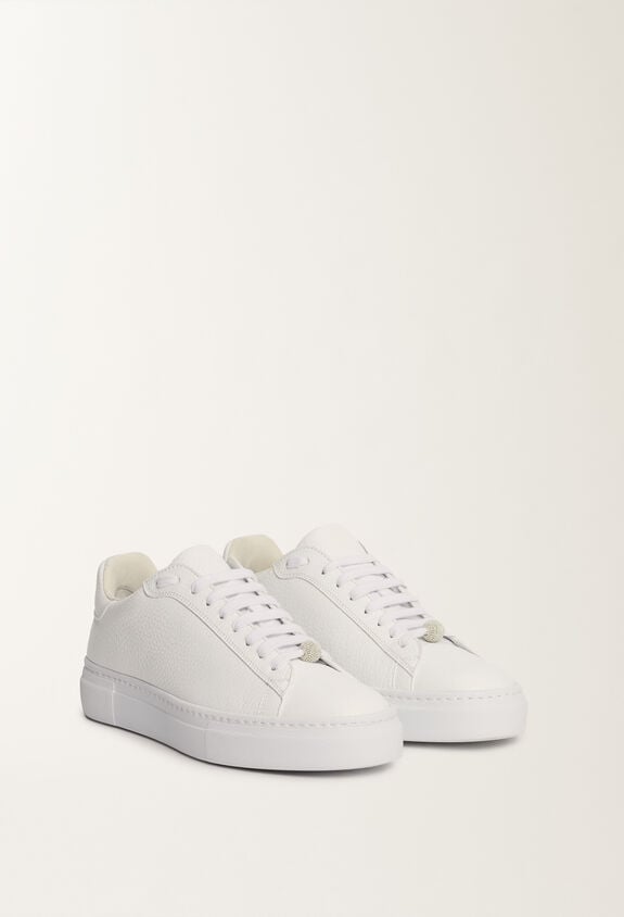 Fabiana Filippi Grain leather sneakers, white WHITE ASD215A939L8040000