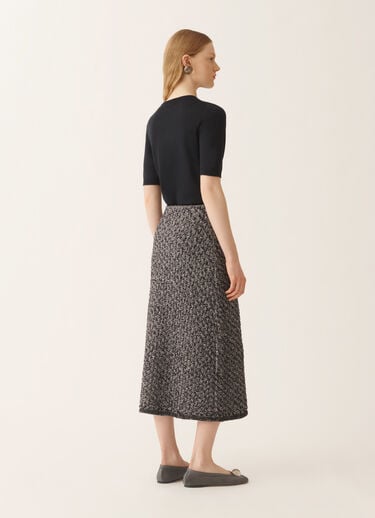 Fabiana Filippi Tweed skirt with a denim effect and midnight blue sequins Blue GND266F388L7410000