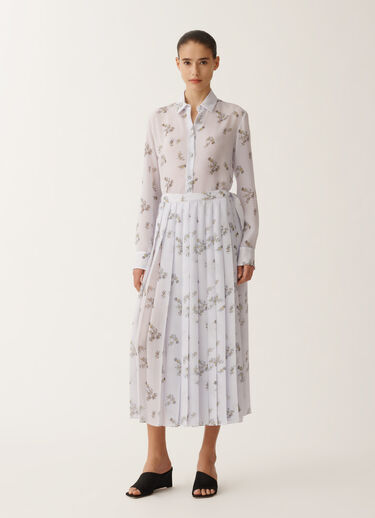 Fabiana Filippi Jupe en georgette à imprimé botanique picta, mauve LAVANDE GND275F808L3630000