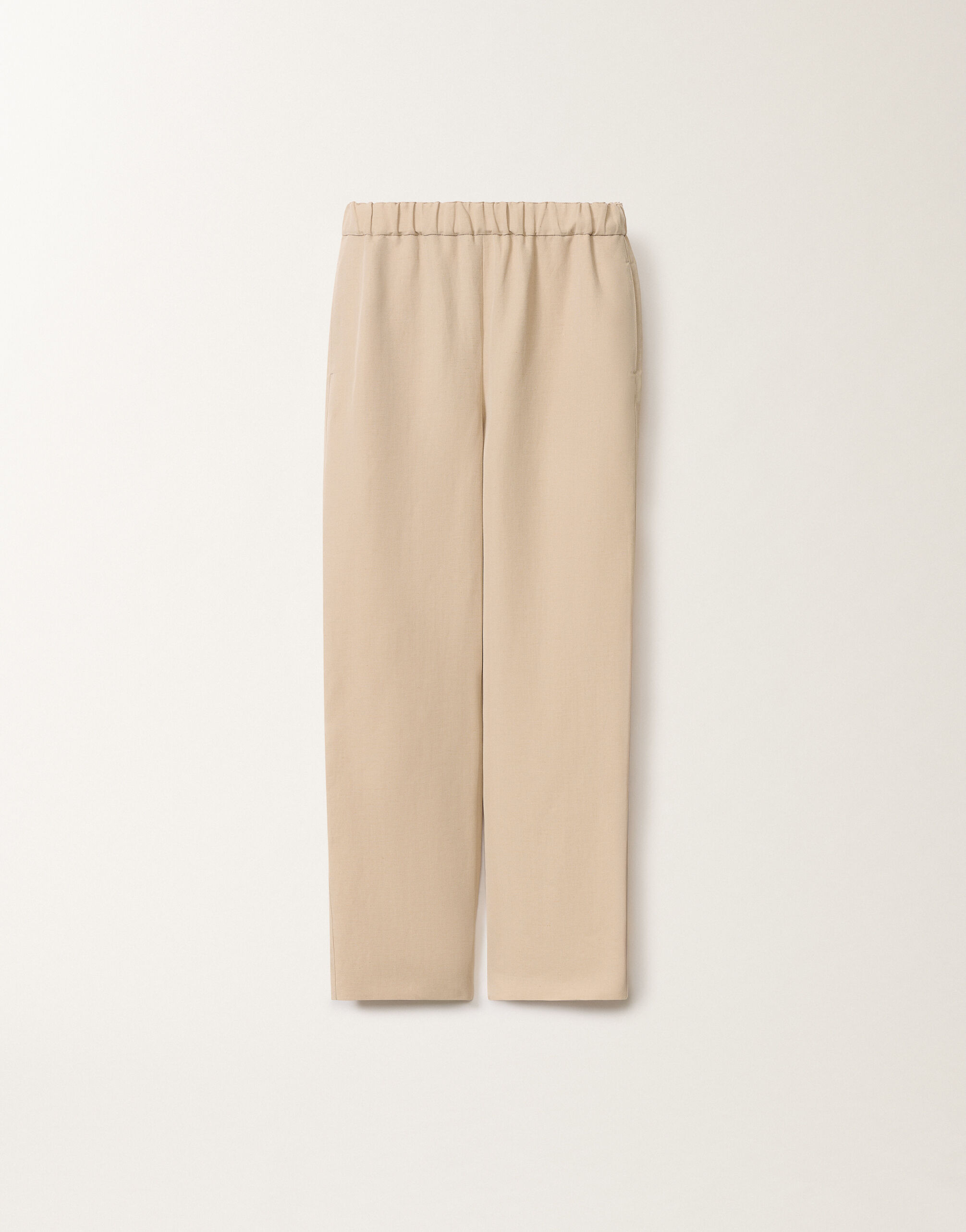 Fabiana Filippi Orvieto linen and viscose trousers, sand SAND PAD275F827D5440000