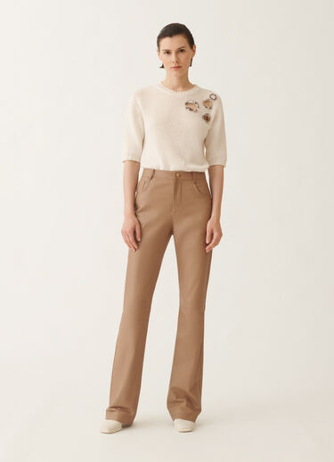Fabiana Filippi Hose aus Nappaleder, Weide Braun PLD215F274D8960000