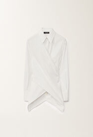 Fabiana Filippi Striped poplin shirt, optical white and aloe WHITE CAD265F346D8250000