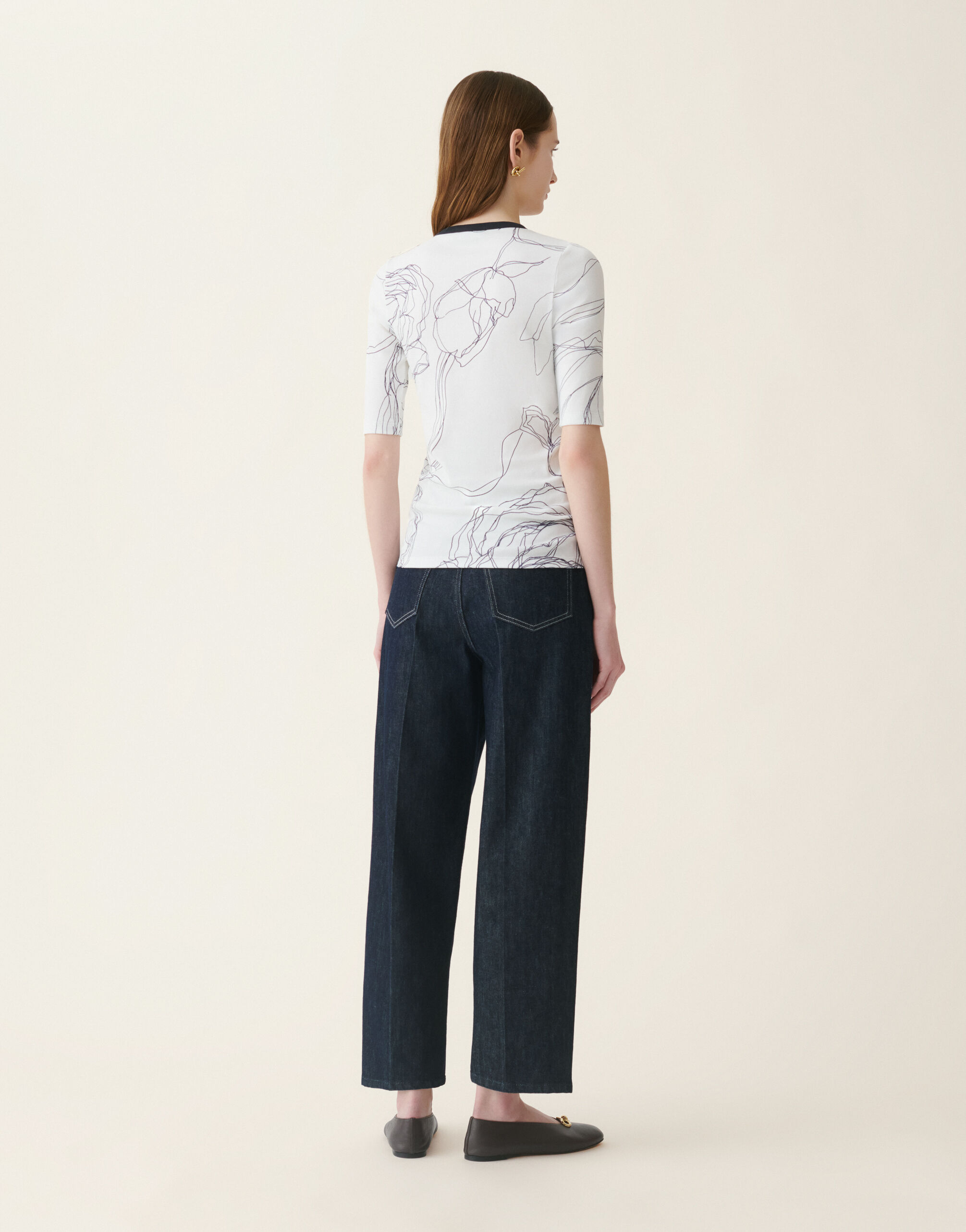 T-shirt en jersey de coton côtelé, blanc Fabiana Filippi T-shirt en jersey de coton côtelé, blanc Blanc JED216F109M3060000