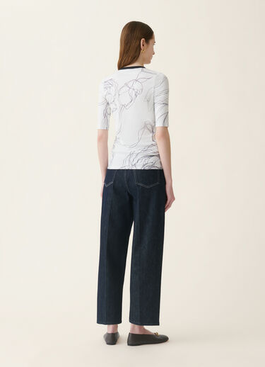 T-shirt en jersey de coton côtelé, blanc Fabiana Filippi T-shirt en jersey de coton côtelé, blanc Blanc JED216F109M3060000
