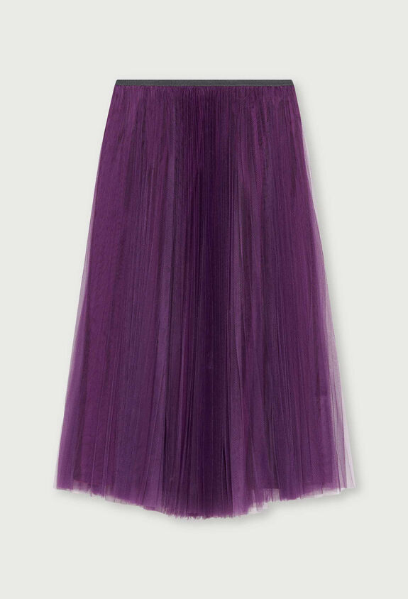 Pleated tulle skirt, purple Skirts for Women