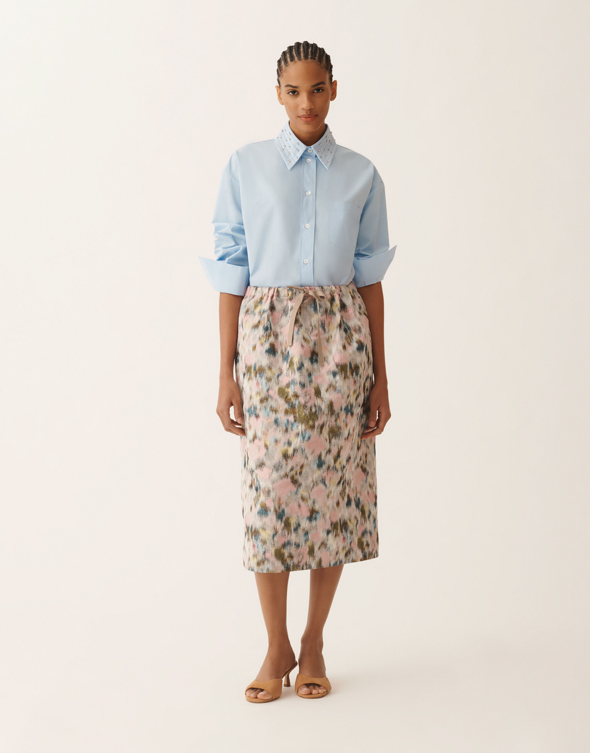 Gonna midi in tecnico chiné, chiné Fabiana Filippi Gonna midi in tecnico chiné, chiné CHINE' GND276F848D9490000