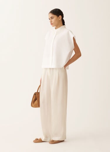 Fabiana Filippi Sleeveless shirt in optical white poplin OPTICAL WHITE CAD276F762M1760000