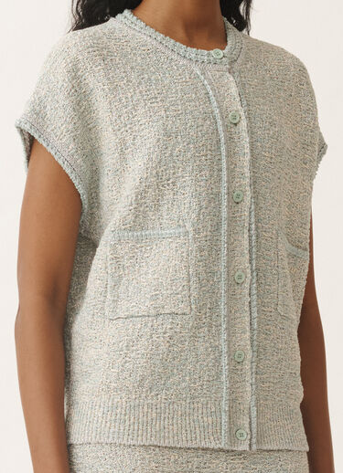 Fabiana Filippi Cárdigan de tweed de punto lúrex, vainilla y verde agua VANILLA/VERDEAGUA MAD275F557L3660000