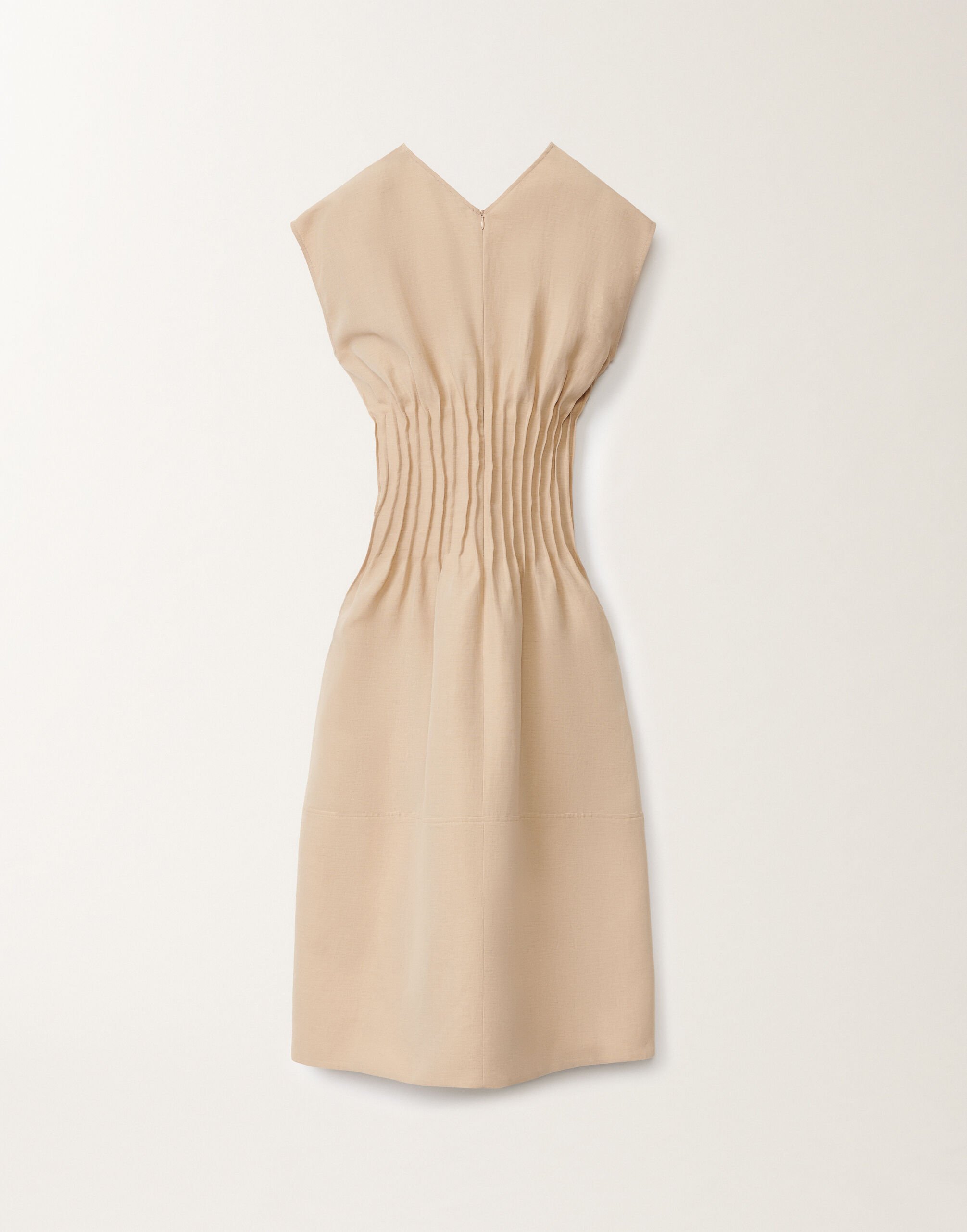 Fabiana Filippi Kleid aus fließendem Leinen-Viskose-Gewebe, sandfarben ECRÜ ABD275F639D5440000