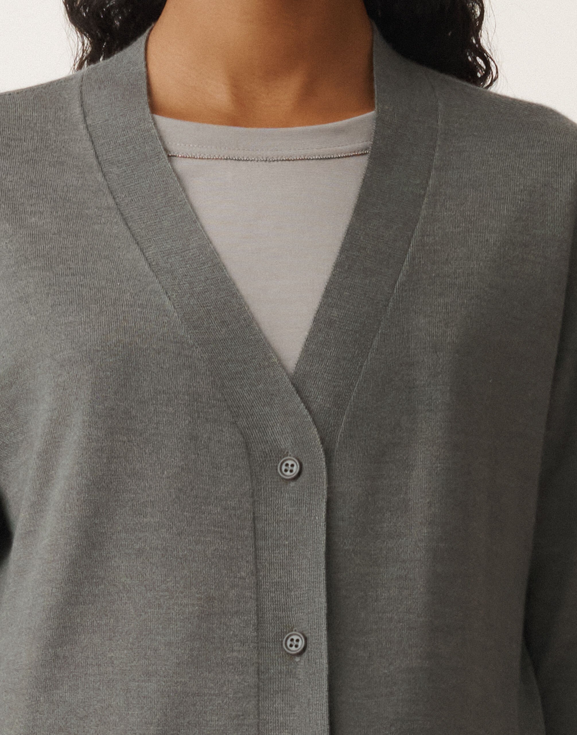 Fabiana Filippi Cashmere and silk cardigan, granite GREY MAD265F008N9070000