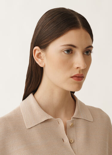 Fabiana Filippi Cotton polo with lurex, sand SAND MAD275F505L2330000
