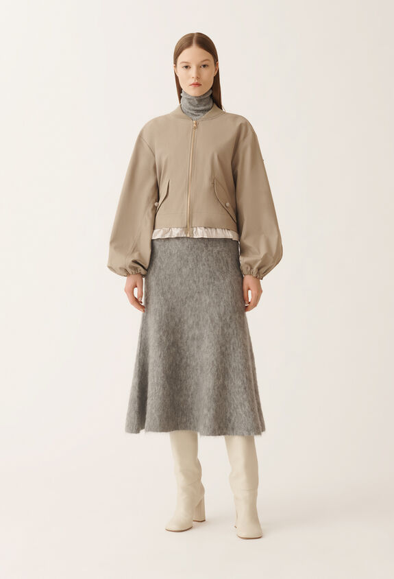 Fabiana Filippi Extra-fine twill bomber jacket, olive GREEN CTD215F225L5260000
