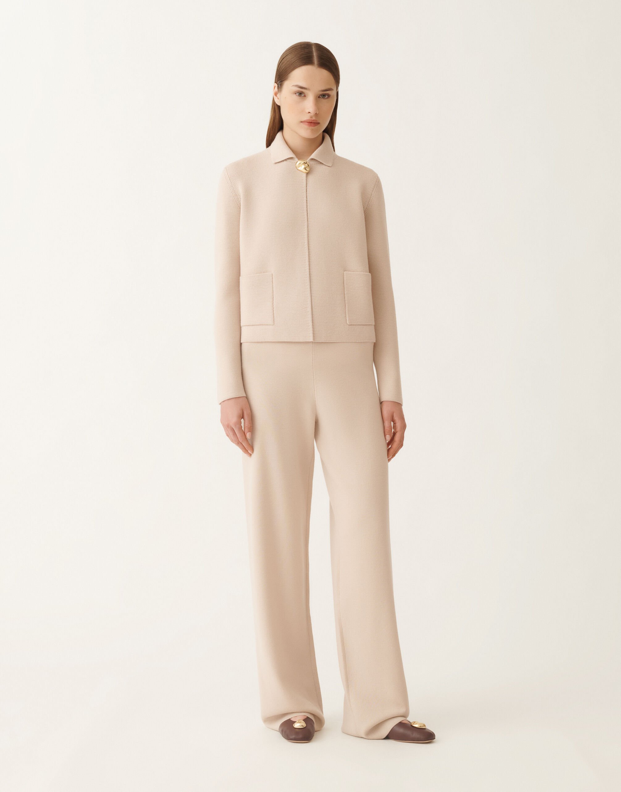 Fabiana Filippi Merino wool jacket, cream PINK GCD215F194D4620000