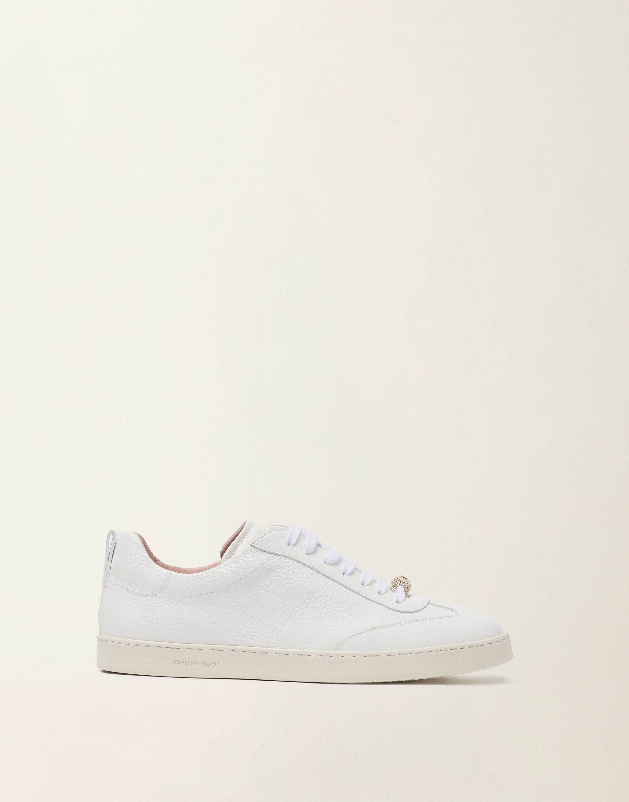 Fabiana Filippi Sneakers en cuir grainé, blanc optique Blanc optique ASD216A846M5040000