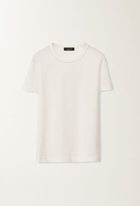 Fabiana Filippi SHORT SLEEVE BASIC T-SHIRT WITH FILO DIAMANTE DETAIL SAND TPD265F773L2350000