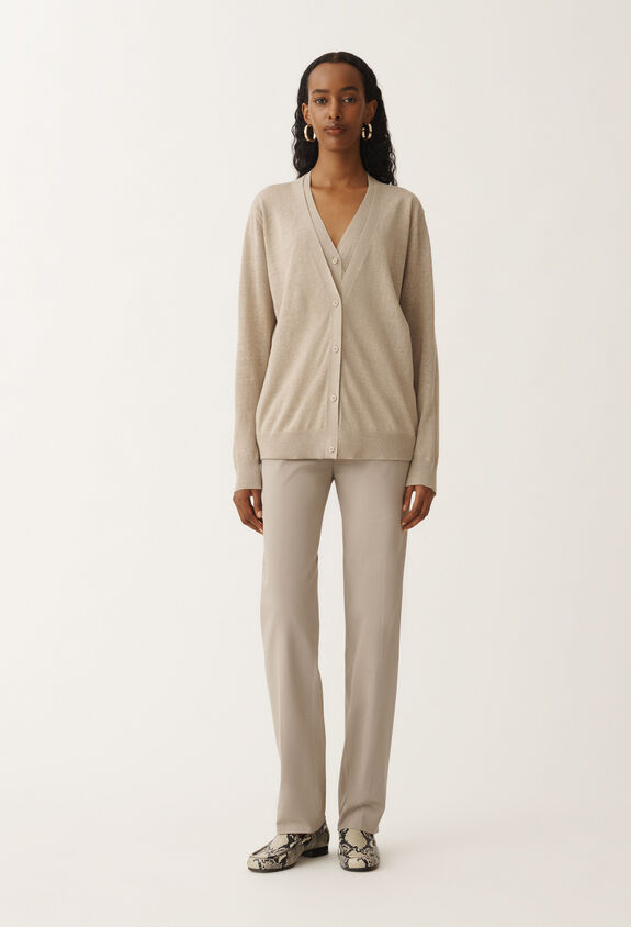 Fabiana Filippi Linen cardigan, greige GREIGE MAD275F339D8560000