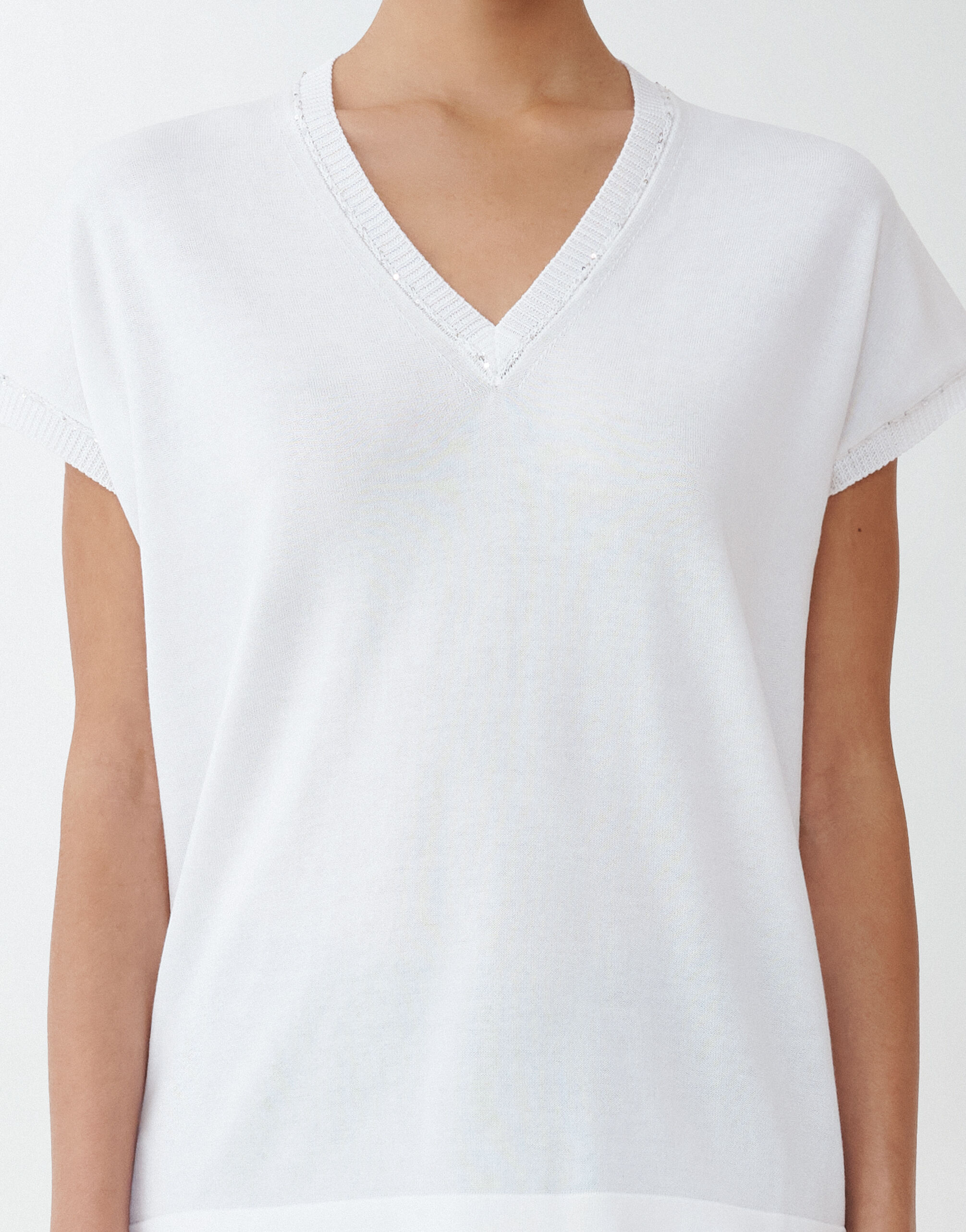 Fabiana Filippi Maglia in cotone organico, bianco ottico BIANCO MAD274F358H4960000