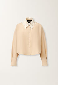 Fabiana Filippi Camicia cropped in popeline, acero BEIGE CAD215F313L5710000
