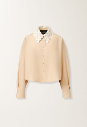 Fabiana Filippi Camicia cropped in popeline, acero BEIGE CAD215F313L5710000