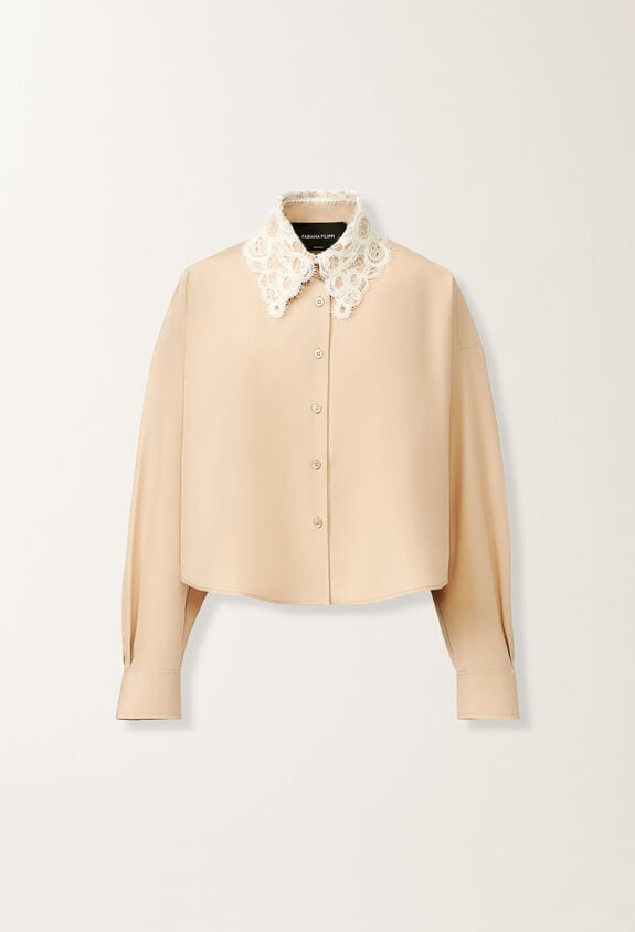Fabiana Filippi Poplin cropped shirt, maple BEIGE CAD215F313L5710000