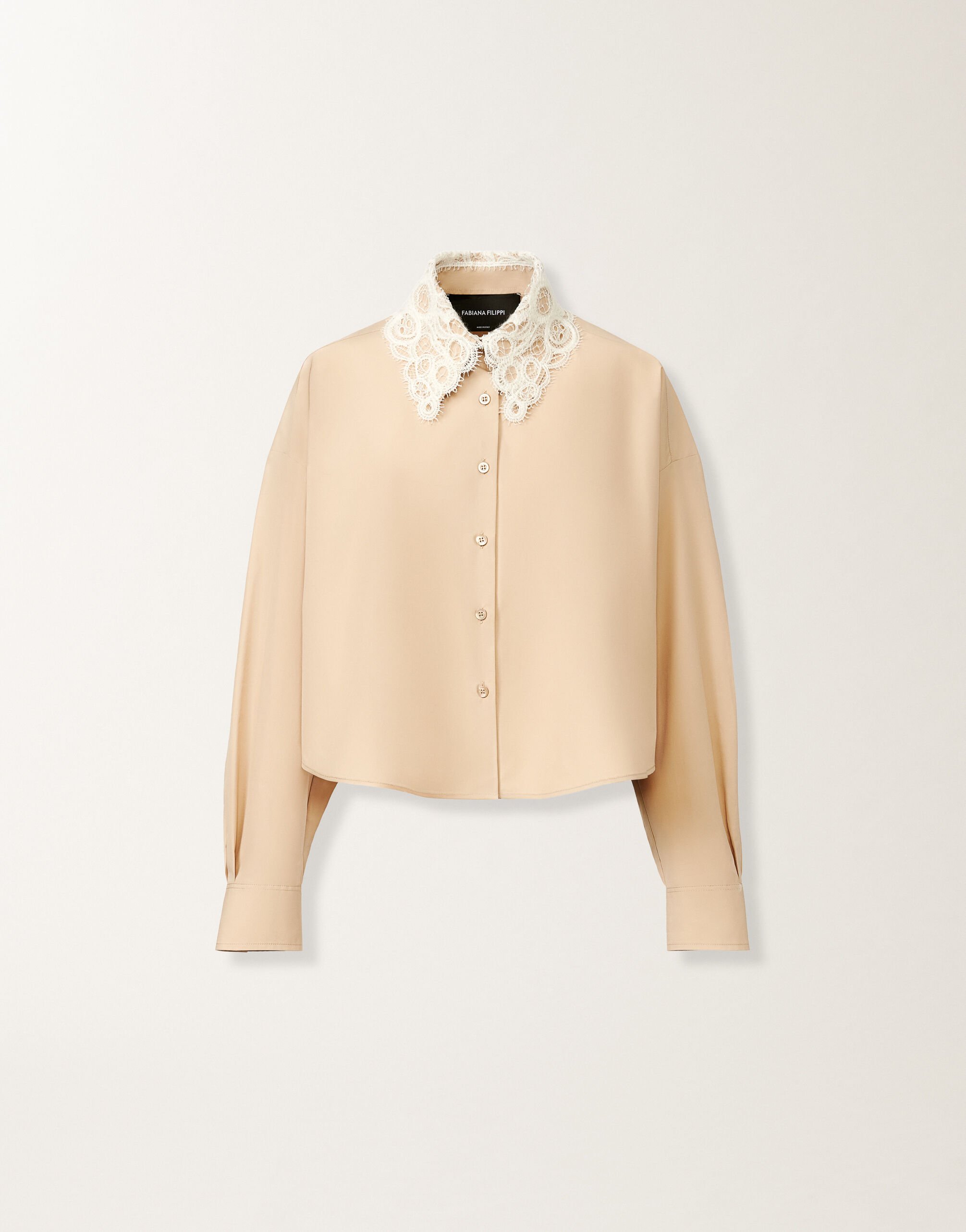Fabiana Filippi Poplin cropped shirt, maple BEIGE CAD215F313L5710000