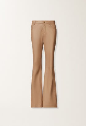 Fabiana Filippi Nappa leather trousers, wicker BROWN PLD215F274D8960000