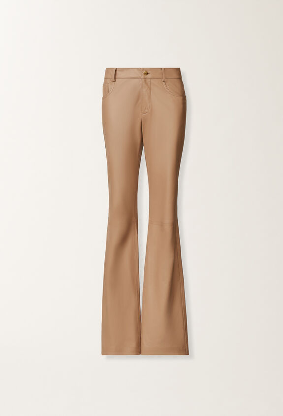 Fabiana Filippi Nappa leather trousers, wicker BROWN PLD215F274D8960000