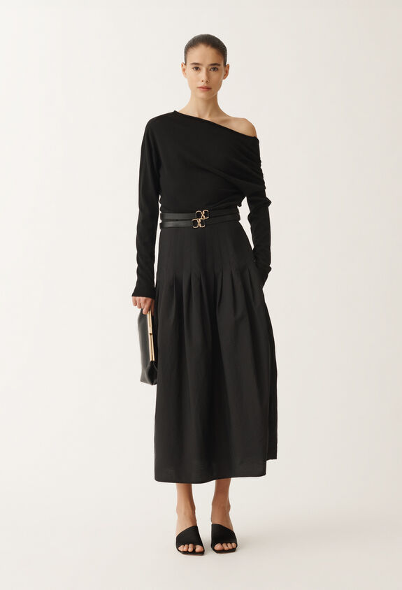 Fabiana Filippi Robe en laine et coton, noir NOIR ABD265F186L1770000
