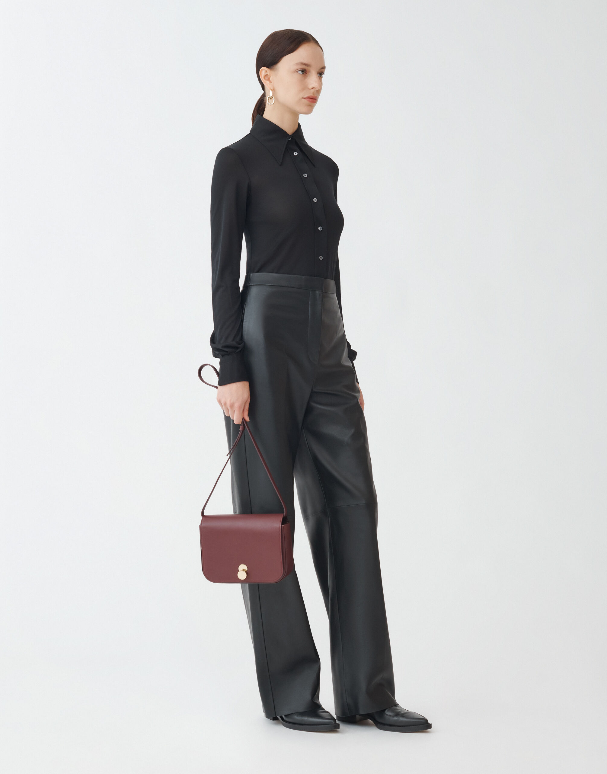 ファビアナフィリッピのパンツ Nappa leather trousers, black for Women | Fabiana Filippi®
