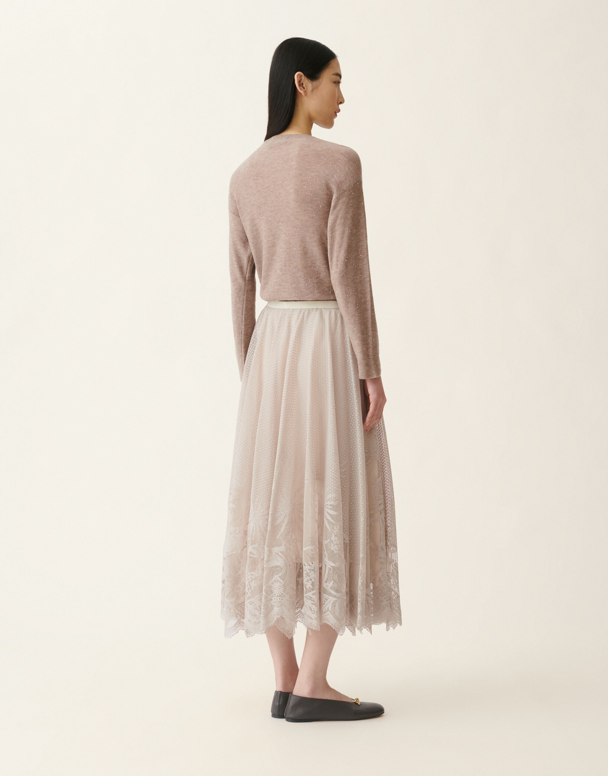 Gonna in pizzo jacquard, cachà Fabiana Filippi Gonna in pizzo jacquard, cachà Casha' GND216F850M2630000