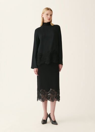 Crêpe de chine top, black Fabiana Filippi Crêpe de chine top, black Black TPD226F752M4880000