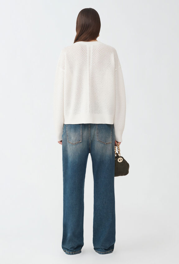 Fabiana Filippi MESH CREW NECK SWEATER WHITE MAD224F526L0380000